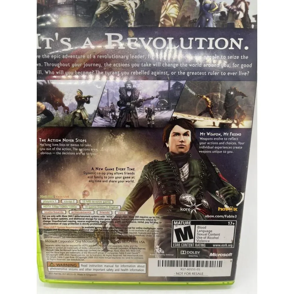 Fable III 3 Xbox 360 - Complete CIB - Tested
